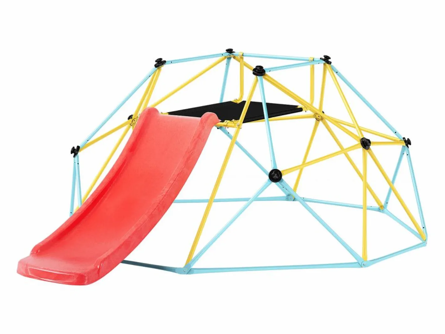 Cúpula de Escalada SucceBuy, 2,4 m con Tobogán, Escalador con Cúpula Geométrica, Sala de Juegos para Niños de 3 a 9 Años Clearance