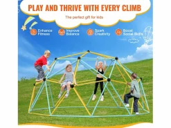Columpio|Cúpula de Escalada SucceBuy, 366 cm, Escalador con Cúpula Geométrica, Sala de Juegos para Niños de 3 a 10 Años
