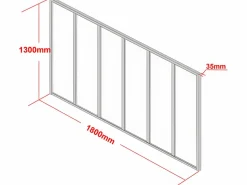 Cristalera atelier aluminio termolacado 180x130 BAYVIEW^Vente-unique Outlet