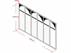 Vente-unique Cristalera Interior|Cristalera atelier art decó de aluminio termolacado 180x130 cm - ARCADEA