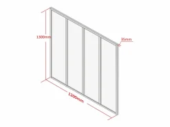 Vente-unique Cristalera Interior|Cristalera atelier BAYVIEW aluminio 120 x 130 cm