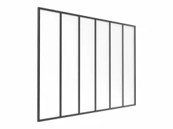 Vente-unique Cristalera atelier de aluminio termolacado y vidrio esmerilado 180x130 cm BAYVIEW Negro Hot
