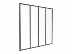 Cristalera atelier de aluminio lacado y cristal esmerilado 120x105 cm negra BAYVIEW^Vente-unique Sale