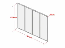 Cristalera atelier de aluminio lacado y cristal esmerilado 120x105 cm negra BAYVIEW^Vente-unique Sale