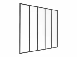 Cristalera atelier de aluminio termolacado y vidrio esmerilado 150x130 cm negra BAYVIEW^Vente-unique Sale
