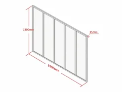 Cristalera atelier de aluminio termolacado y vidrio esmerilado 150x130 cm negra BAYVIEW^Vente-unique Sale