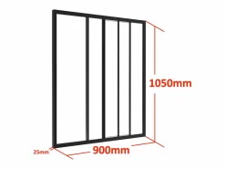 Vente-unique Cristalera corredera de aluminio termolacado 90 x 105 cm - RAVENA Negro Clearance