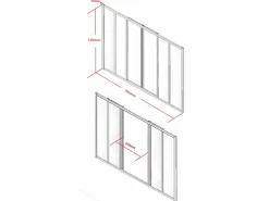 Vente-unique Cristalera Interior|Cristalera corredera de cristal templado y aluminio termolacado 180x130 cm RAVENA