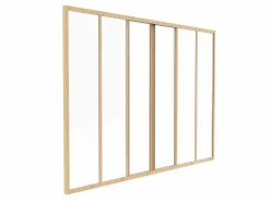 Vente-unique Cristalera corredera en vidrio templado y aluminio natural claro 180x130 cm RAVENA Color natural claro Discount