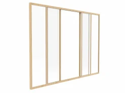 Vente-unique Cristalera corredera en vidrio templado y aluminio natural claro 180x130 cm RAVENA Color natural claro Discount