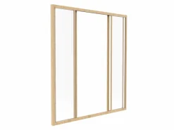 Vente-unique Cristalera corrediza de vidrio templado y aluminio natural claro 120 x 130 cm RAVENA Color natural claro Best