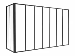 Vente-unique Cristalera de esquina de taller de aluminio termolacado - Ancho 210 x Prof. 60 x Alt. 130 - - BAYVIEW Negro New