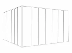 Vente-unique Cristalera de esquina de taller de aluminio lacado - Ancho 210 x Prof. 210 x Alt. 130 - - BAYVIEW Blanco Clearance