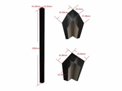 Vente-unique Cristalera de esquina de taller de aluminio termolacado - Ancho 180 x Ancho 150 x Alt. 130 - blanco - BAYVIEW Negro Hot