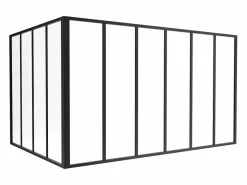 Vente-unique Cristalera Interior|Cristalera de esquina de taller de aluminio termolacado - Ancho 210 x Prof. 150 x Alt. 130 - blanco - BAYVIEW