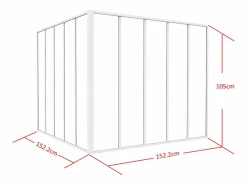 Cristalera de esquina de taller de aluminio termolacado - Ancho 150 x Prof. 150 x Alt. 105 - - BAYVIEW^Vente-unique Clearance