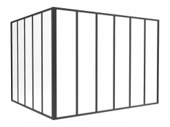 Vente-unique Cristalera Interior|Cristalera de esquina de taller de aluminio termolacado - Ancho 180 x Ancho 150 x Alt. 130 - - BAYVIEW