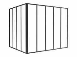 Vente-unique Cristalera de esquina de taller de aluminio lacado - Ancho 210 x Prof. 210 x Alt. 105 - blanco - BAYVIEW Negro Online