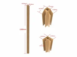 Vente-unique Cristalera de esquina de taller de aluminio termolacado - L180 x L60 x Alt. 130 - Natural claro - BAYVIEW Color natural claro Online