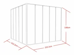 Cristalera de esquina de aluminio termolacado - Ancho 150 x Prof. 150 x Alt. 130 - - BAYVIEW^Vente-unique Outlet