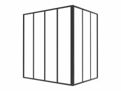 Cristalera de esquina de taller de aluminio termolacado - L120 x L90 x Alt. 130 - - BAYVIEW^Vente-unique Sale