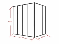 Cristalera de esquina de taller de aluminio termolacado - L120 x L90 x Alt. 130 - - BAYVIEW^Vente-unique Sale
