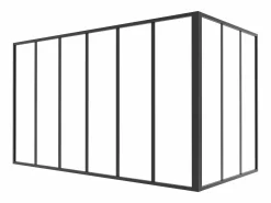 Vente-unique Cristalera de esquina de taller de aluminio termolacado - L180 x L90 x Alt. 105 - - BAYVIEW Negro New