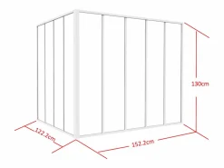 Vente-unique Cristalera de esquina de taller de aluminio termolacado - Ancho 150 x Ancho 120 x Alt. 130 - - BAYVIEW Blanco Outlet