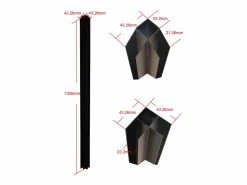 Vente-unique Cristalera de esquina de taller de aluminio termolacado - Ancho 150 x Prof. 150 x Alt. 130 - - BAYVIEW Negro