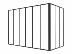 Vente-unique Cristalera de esquina de taller de aluminio termolacado - L180 x L90 x Alt. 130 - - BAYVIEW Negro Best