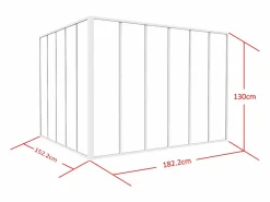 Vente-unique Cristalera Interior|Cristalera de esquina de taller de aluminio termolacado - Ancho 180 x Ancho 150 x Alt. 130 - - BAYVIEW