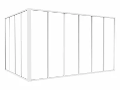 Vente-unique Cristalera Interior|Cristalera de esquina de taller de aluminio termolacado - Ancho 210 x Prof. 60 x Alt. 130 - - BAYVIEW