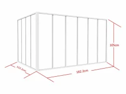 Vente-unique Cristalera Interior|Cristalera de esquina de taller de aluminio termolacado - Ancho 210 x Prof. 60 x Alt. 130 - - BAYVIEW