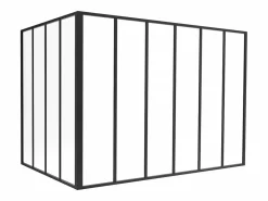 Cristalera de esquina de taller de aluminio lacado - Ancho 210 x Prof. 210 x Alt. 130 - blanco - BAYVIEW^Vente-unique Outlet