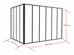Cristalera de esquina de taller de aluminio lacado - Ancho 210 x Prof. 210 x Alt. 130 - blanco - BAYVIEW^Vente-unique Outlet