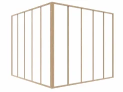 Cristalera de esquina taller de aluminio termolacado 150 x 150 x 130 cm Natural claro BAYVIEW^Vente-unique Clearance