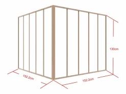 Cristalera de esquina taller de aluminio termolacado 150 x 150 x 130 cm Natural claro BAYVIEW^Vente-unique Clearance