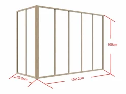 Vente-unique Cristalera Interior|Cristalera de esquina tipo taller de aluminio termolacado - L150 x L60 x H105 - Natural claro - BAYVIEW
