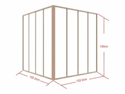 Vente-unique Cristalera de esquina tipo taller de aluminio termolacado 120 x 120 x 130 cm Natural claro BAYVIEW Color natural claro Discount