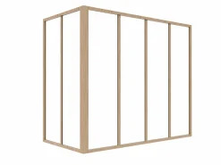 Vente-unique Cristalera Interior|Cristalera de esquina tipo taller de aluminio termolacado - L120 x L60 x H105 - Natural claro - BAYVIEW