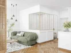 Cristalera de esquina tipo taller de aluminio termolacado 180 x 120 x130 cm Natural claro BAYVIEW^Vente-unique Outlet