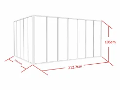 Vente-unique Cristalera de ángulo de taller de aluminio termolacado - Ancho 210 x Prof. 150 x Alt. 105 - - BAYVIEW Blanco Discount