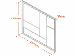 Vente-unique Cristalera Interior|Cristalería de taller de aluminio térmico - 150x130 cm - - ARTENA