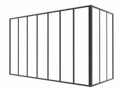 Vente-unique Cristalera Interior|Cristalera de taller de aluminio termolacado - L210 x L90 x A130 - - BAYVIEW