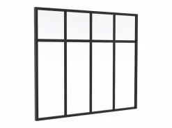 Vente-unique cristalera de taller diseño en aluminio termolacado - An.120 x Alt.105 - MAVORA Negro Clearance