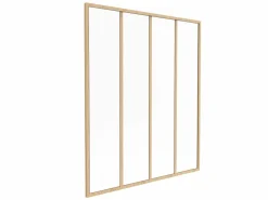 Vente-unique Cristalera de taller natural clara de aluminio termolacado - 120x130 cm - Natural claro - BAYVIEW Color natural claro Clearance