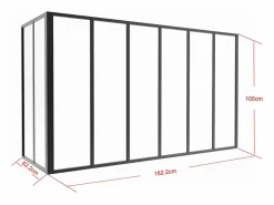 Vente-unique Cristalera Interior|Cristalera esquinera atelier de aluminio termolacado 180 x 60 x Alt. 105 BAYVIEW