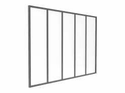 Vente-unique Cristalera taller de aluminio lacado y cristal esmerilado 150x105 cm negra BAYVIEW Negro New