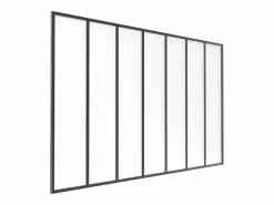 Vente-unique Cristalera taller de aluminio con recubrimiento termolacado y vidrio esmerilado 210x130 cm BAYVIEW Negro Outlet