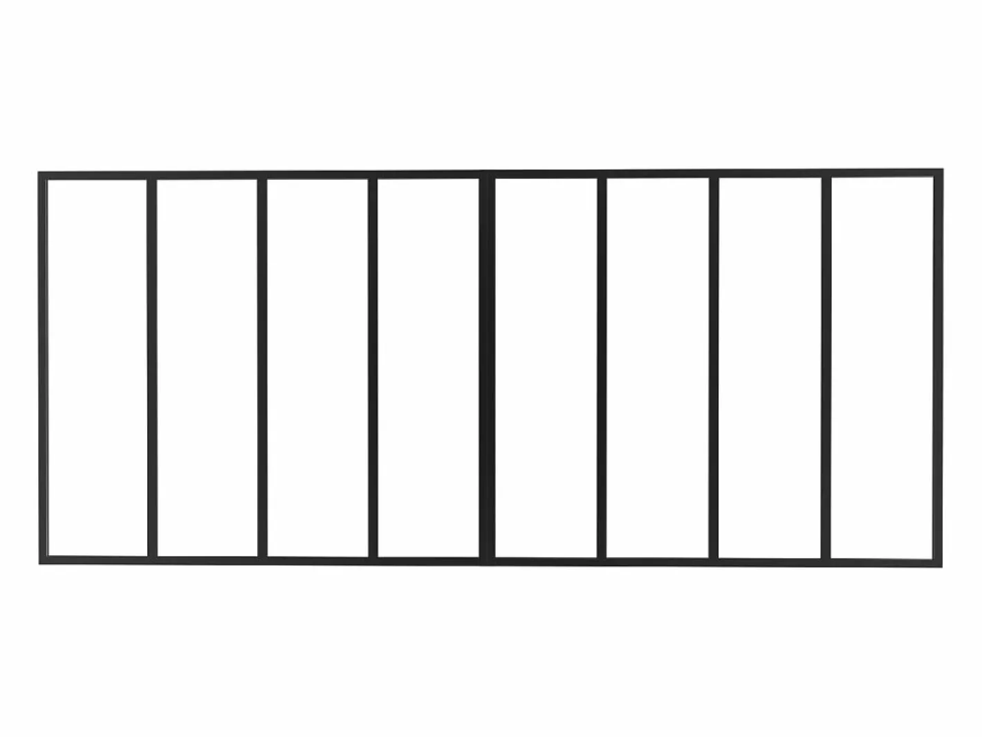 Vente-unique Cristalera tipo taller de aluminio termolacado - 240x105 cm - - BAYVIEW Negro Clearance